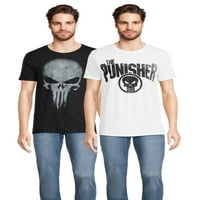Punisher lubanja i logotip muškaraca i grafičkih majica velikih muškaraca, snop