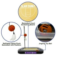 Kućni ljubimci Prvi NBA Sacramento Kings Cat Scratch igračka s plišanom i perom Cat i Feather Mačka igračka 5-in-Kitty