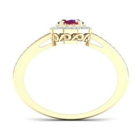 Imperijalni dragulj 10k žuto zlato ovalno rezanje ruby ​​ct tw diamond halo ženski prsten