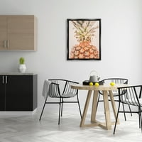 Fotografija tropskog ananasa fotografija hrane i pića u crnom okviru s plutajućim umjetničkim tiskom na zidu