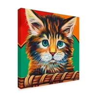 Zaštitni znak likovna umjetnost 'mačića u košari I' platno umjetnost Carolee Vitelletti
