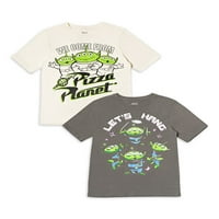 Toy Story Pizza Planet Boys Grafičke majice s kratkim rukavima, 2-pak, veličine 6-20
