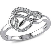 Dijamantski izraz srebrnog srčanog prstena srebra
