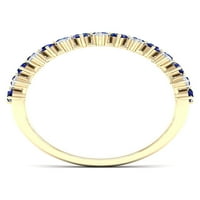 Imperial Gemstone 10k žuto zlato okrugli rez plavi safir 1 6CT TW DIAMAND Ženski bend