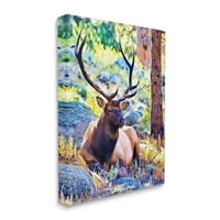 Stupell Industries jelena jelena Odmaranje usred šumskih stabala prirodne divlje životinje grafičke umjetničke galerije