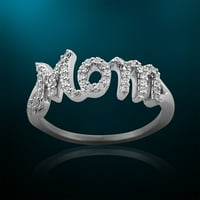 Natalia Drake CTTW Bijeli dijamantski mamini prsten za žene u rodij -pozlaćenom sterlingu srebro veličine 5
