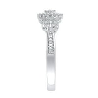 Carat T.W. Drži mi prsten za obećanje Diamond Diamond u Sterlingu srebra, veličine 9