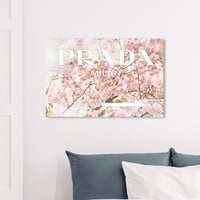 Wynwood Studio Fashion and Glam Wall Art Canvas Otisci Milan Sakura natpisi na cestama - ružičasti, bijeli