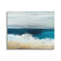 Valovi na Plaži, lomljiva pjena, panoramski pogled na ocean, Galerija slika, omotano platno, zidna umjetnost, dizajn
