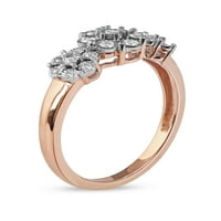Modni ženski prsten od ružičastog zlata od 10 inča s dijamantnim grozdom od 16 karata od 16 karata