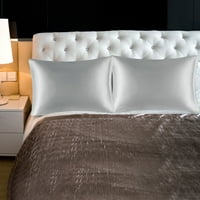 Jedinstvene ponude satenski set jastuka za zatvaranje zatvarača Silver Grey 20 x36