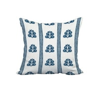 Mornarsko plavi geometrijski print ukrasni poliesterski jastuk s posteljinom teksturom