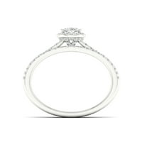 Imperijalno 10k bijelo zlato 7 8CT TDW Kruška izrezani dijamantni halo mladenkini prsten set