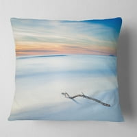 Podružnica Drvena na plaži u sumraku - Moderni jastuk za bacanje mora - 16x16