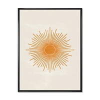 DesignArt 'Orange Sun Print na Beige II' Moderno uokvireno platno zidne umjetničke ispis