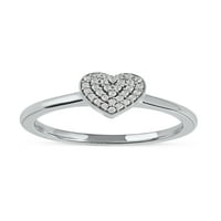 Imperial 10k bijelo zlato 1 10CT TDW Dijamantni prsten za srce za žene