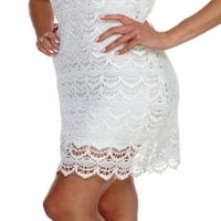 Bijela oznaka ženska kroševa čipkasta mini haljina