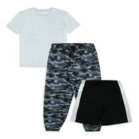 Wonder Nation Boys TOP, kratke hlače, kratke hlače i jogger hlače s 3 komada set za spavanje, veličine 4- HUSKY
