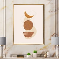 DesignTart 'Oblici sunca i mjeseca u retro terakotskom tonovima iv' Moderni uokvireni platno zidni umjetnički tisak