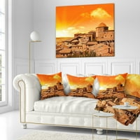 Dizajn divno brdo Italije Toscany u zoru - Bacajte jastuk - 18x18