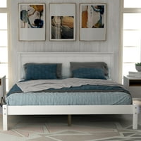 Okvir kreveta s podstavljenom platformom s naslonjenim uzglavljem, bazom madraca a-list i čvrstom drvenom konstrukcijom