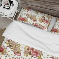 DesignArt 'akvarele ruže, peonies i lavanda' cvjetni pokrivač za pokriće