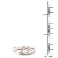 1 20CT TDW Diamond 10K ruža zlatna srca i prsten sa strelicama