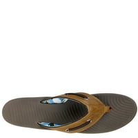 Muška sandala za flop flop, nautički stil W tropske detalje, smeđa, muška veličina 13