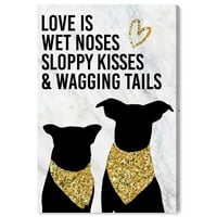 Wynwood Studio tipografija i citati zidni umjetnički tisak 'Ljubav je psi' Ljubavni citati i izreke - zlato, crno