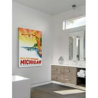 Ispis slike Michigan Touring poster na omotanom platnu