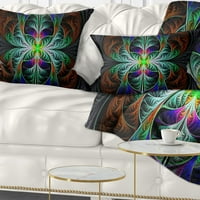 Designart fenomenalna plava fraktalna tekstura - Sažetak jastuka za bacanje - 12x20