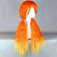 Jedinstvene ponude perika za ljudsku kosu za žene kovrčave perike s kapom od perika 28 Narančasti gradijent žuta