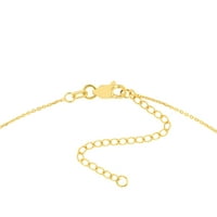 14KT žuto zlato otvorena žica Zvijezda Podesiva 16 - 18 Ženska ogrlica s kablovskim lancem i zaključavanjem jastoga