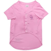 Kućni ljubimci prvi MLB Colorado Rockies bejzbol ružičasti dres - licencirani MLB Jersey - Small