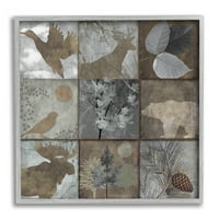 12 rustikalni šumski životinjski kvadratni kolaž smeđe i sive šume, Sophie design 6