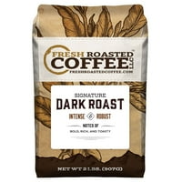 Svježa pečena kava LLC, tamna mješavina pečenih, mljevena kava, oz vrećica