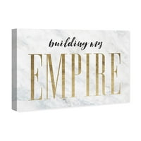 Tipografija i citati Runway Avenue i citati zidne umjetničke platnene ispise 'Building My Empire Gold' Inspirativni