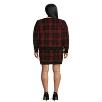 Vremenski i TRU ženski karirani džemper i set suknje, 2-komad, veličine xs-xxxl