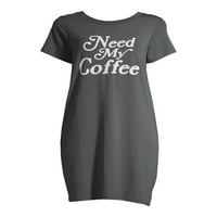 Grey by Grayson Social Women's Coffee Cratki rukav grafička majica haljina