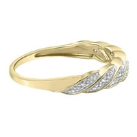Ženski jubilarni prsten od žutog zlata s dijamantom od 10 karata s vječnim karatnim dijamantom od 10 karata.