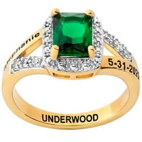 Naručite sada s blagdanskom dostavom smaragdno izrezani ženski prsten s klasičnim kubičnim cirkonijem