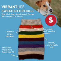 Životni životni akrilni i poliesterski prugasti džemper za pse, multi-boja, s