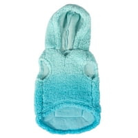Justice Pet Poliester Ombre Sherpa Hoodie, Blue Tonal, XL