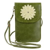 Daisy cvjetna ramena veganska kože prozirna telefonska torbica s remenom za telefoni s veličinama zaslona do