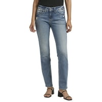 Tvrtka Silver Jeans. Ženske traperice s ravnim nogavicama srednje visine, veličine struka 24-34