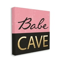 Stupell Industries Babe Cave Pink and Gold, 30, dizajn od strane ND Art