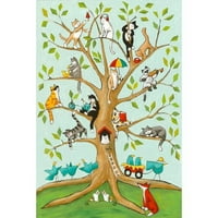 MARMONT HILL Mačke gore stabla Janet Nelson Slikanje tiska na omotanom platnu