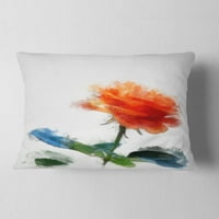 Jedinstveni cvijet narančaste ruže s prskanjima - jastuk za cvjetni bacanje - 12x20