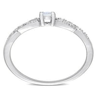 Donje prsten Miabella s bijelim сапфиром i dragulj T. W. u karatima od srebra Infinity Twist Promise Ring od T.
