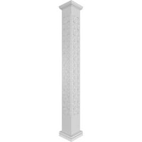 Ekena Millwork 12 W 8'H Obrtni klasični kvadrat ne-konusa Paisley Fretwork Column W Toskanska kapital i toskanska